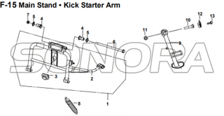 F-15 Brazo de arranque con soporte principal para XS175T SYMPHONY ST 200i Pieza de repuesto de alta calidad