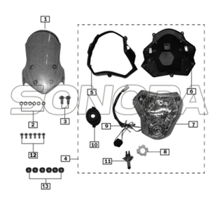 FARO DELANTERO para ZONGSHEN RX3 REPUESTOS DE PRIMERA CALIDAD