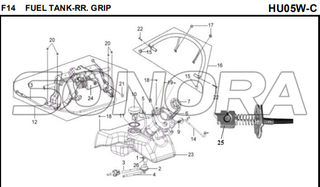 F14 FUEL FUELO TANK-RR. Grip para HU05W-C MIO 50 Pieza de repuesto de calidad superior