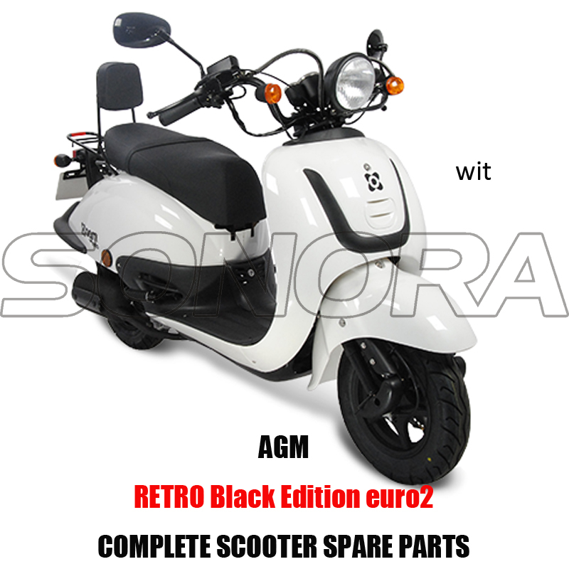 AGM Retro Black Edition SCOOTER BODY KIT PIEZAS DE MOTOR SCOOTER COMPLETO PIEZAS DE RECAMBIO ORIGINALES