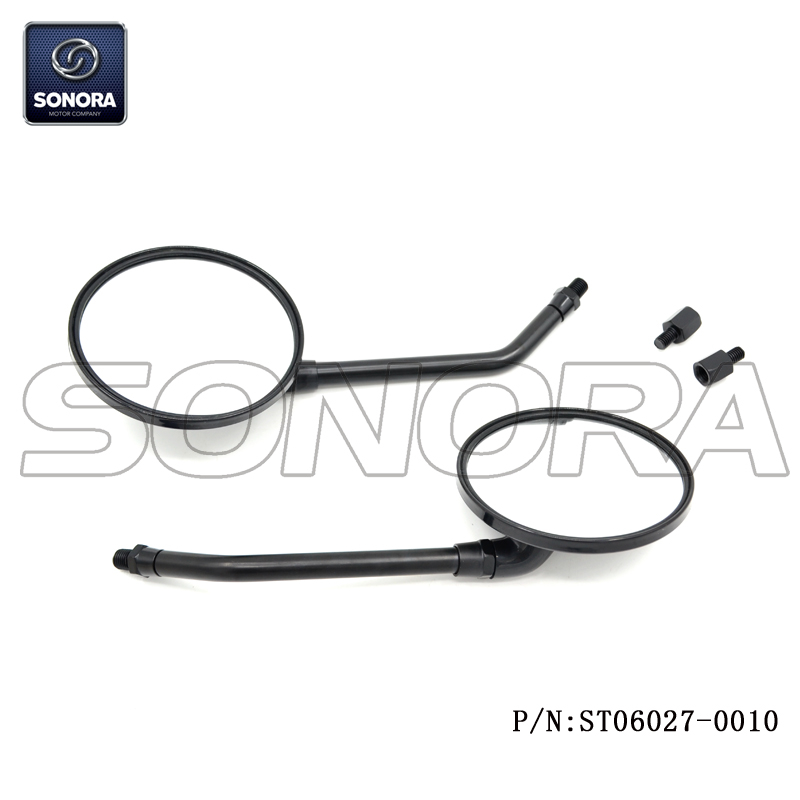 Vespa Mirror negro M8 con adaptador M10 (P / N: ST06027-0010) alta calidad