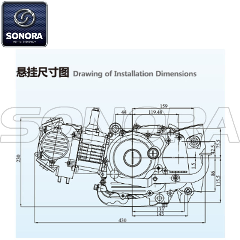 Zongshen YB125 Repuestos de motor completos Piezas originales