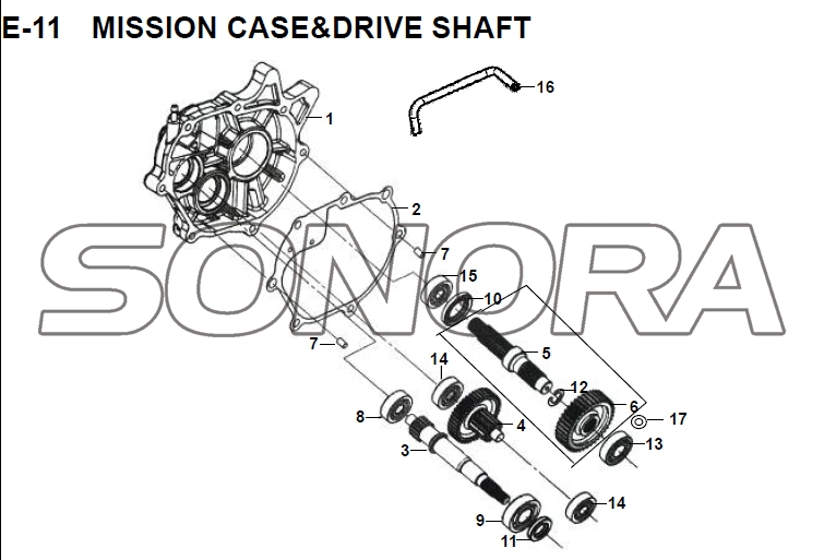 E-11 MISSION CASE DRIVE SHAFT JET 14 XS175T-2 Para SYM Repuesto de calidad superior
