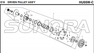E10 Assy Driven Pulley para HU05W-C MIO 50 Pieza de repuesto de calidad superior