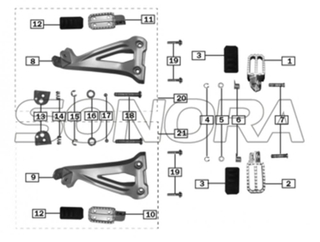 CONJUNTO DE PEDAL TRASERO DELANTERO para ZONGSHEN RX3 REPUESTOS DE PRIMERA CALIDAD