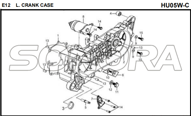 CAJA CIGÜEÑAL E12 L. para HU05W-C MIO 50 Recambio Calidad Superior