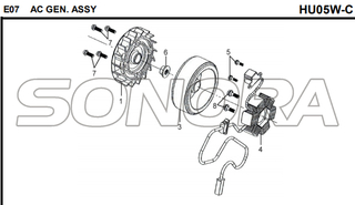 E07 AC GEN. Assy for HU05W-C MIO 50 pieza de repuesto de calidad superior