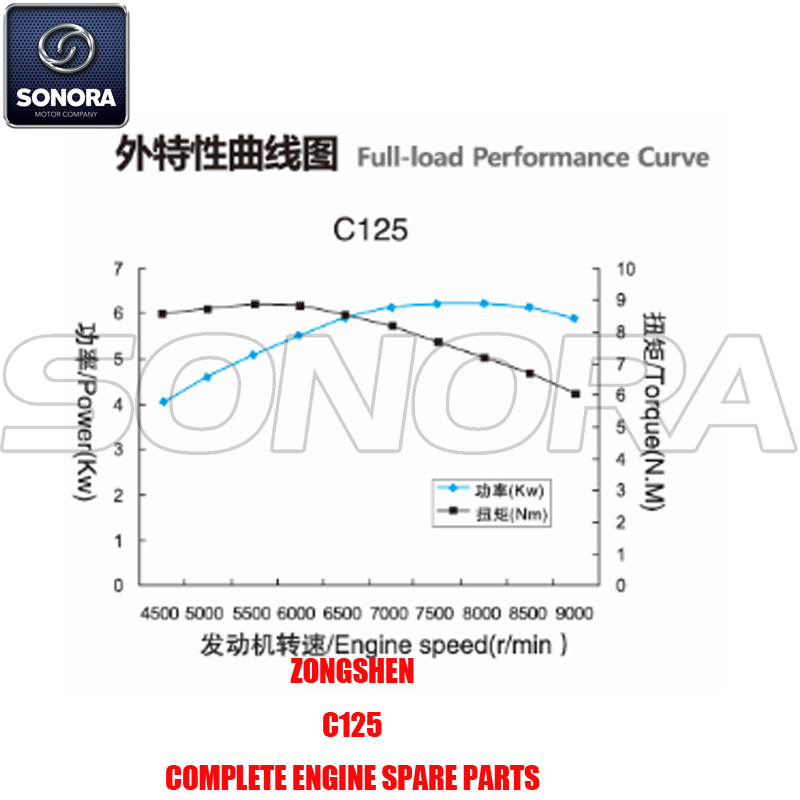 Zongshen C125 Repuestos para motores completos Piezas originales