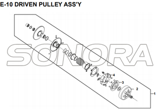 E-10 CONJUNTO DE POLEA CONDUCIDA para XS175T SYMPHONY ST 200i Pieza de repuesto de alta calidad