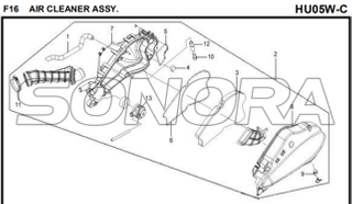 Assy de limpiador de aire F16 para HU05W-C MIO 50 Pieza de repuesto de calidad superior