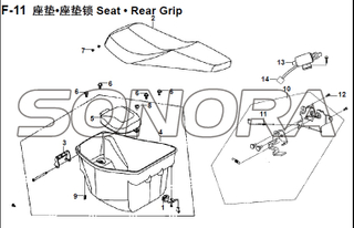 Agarre trasero del asiento F-11 XS150T-8 CROX para pieza de repuesto SYM Calidad superior
