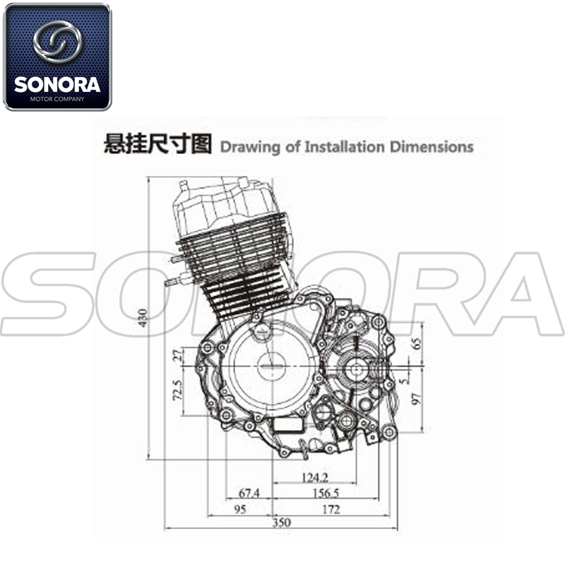 Zongshen ZY150 Oil CoolComplete Recambios del motor Piezas originales