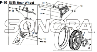 Rueda trasera F-10 XS150T-8 CROX Para SYM Repuesto de calidad superior
