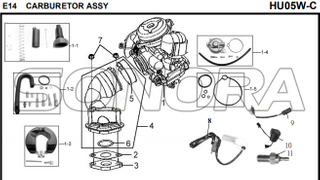 E14 CARBURADOR CONJUNTO para HU05W-C MIO 50 Repuesto de calidad superior