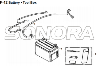 Caja de herramientas de batería F-12 para XS175T SYMPHONY ST 200i Repuesto de calidad superior