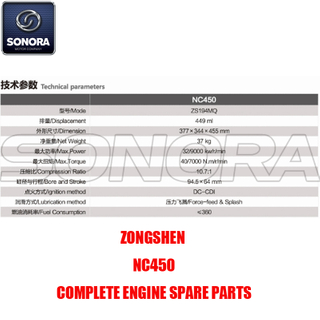 Motor ZONGSHEN NC450 (P / N: ST04100-0003) Calidad superior
