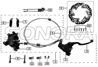 Conjunto de freno de disco delantero para ZONGSHEN RX3 REPUESTOS DE CALIDAD SUPERIOR