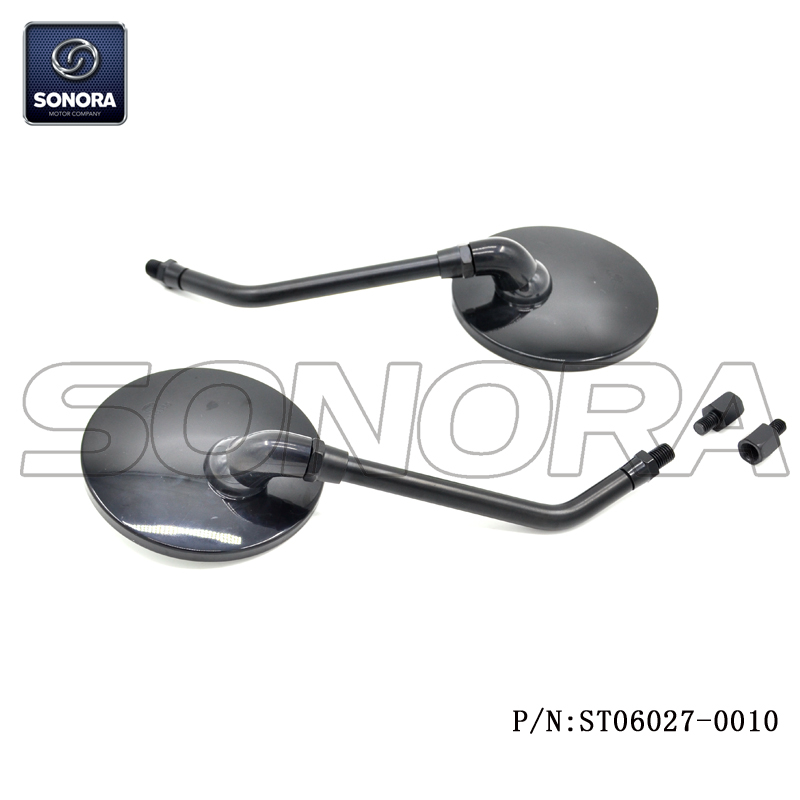 Vespa Mirror negro M8 con adaptador M10 (P / N: ST06027-0010) alta calidad
