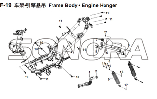 Cuerpo del marco F-19 • Soporte del motor XS150T-8 CROX para SYM Repuesto de calidad superior