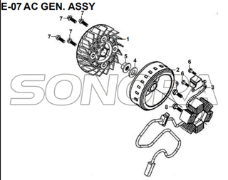 E-07 AC GEN. CONJUNTO para XS175T SYMPHONY ST 200i Repuesto de calidad superior