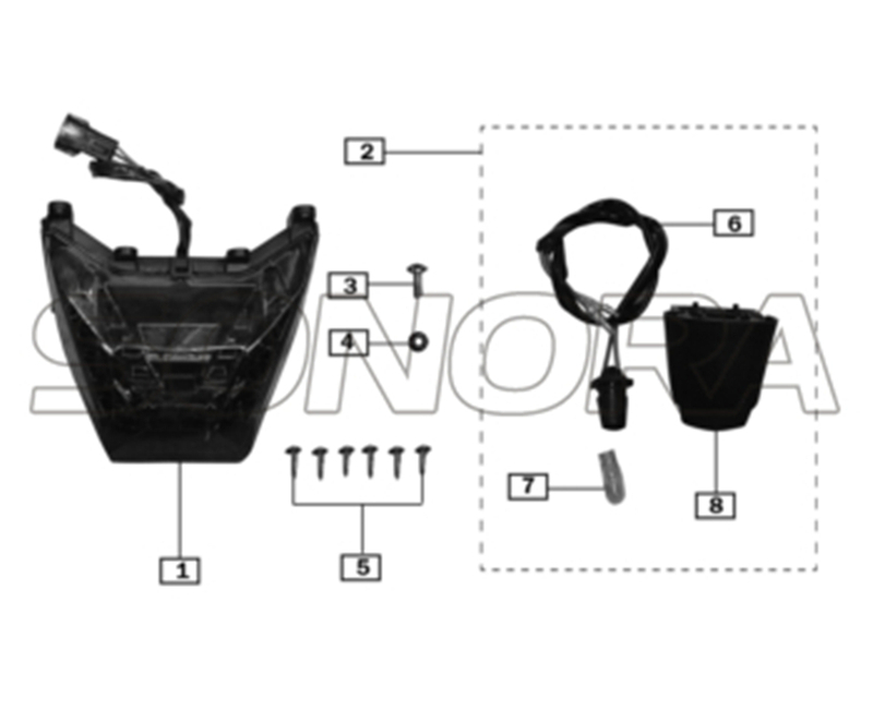 Conjunto de luz trasera para ZONGSHEN RX3 REPUESTOS DE CALIDAD SUPERIOR
